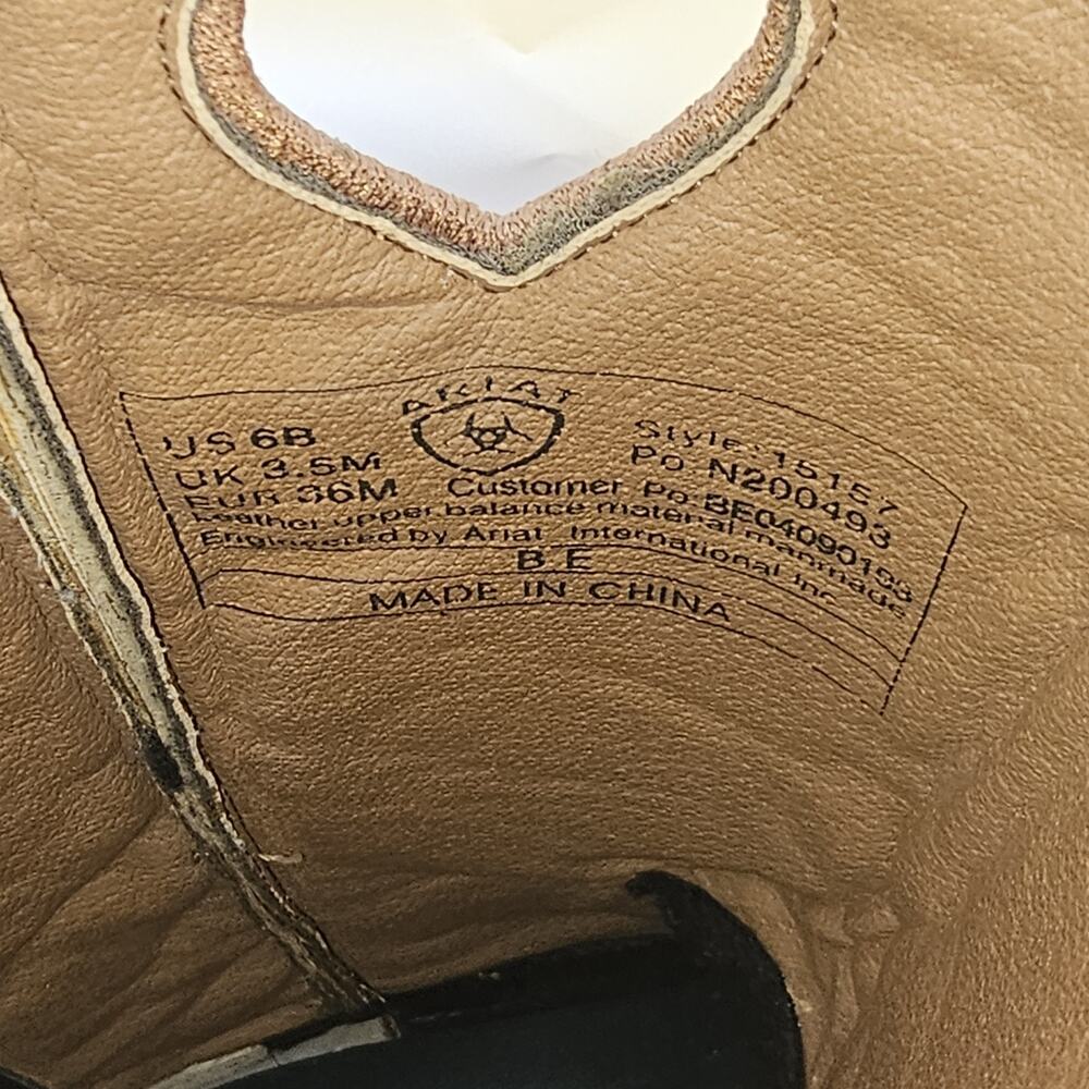 Ariat Boots Womens Fatbaby Gembaby Tall Buckaroo Heart Cowgirl Size 6 - Picture 11 of 11